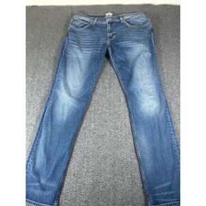 Hudson Jeans Blake Slim Straight Mens 36x33 Medium Stone Wash